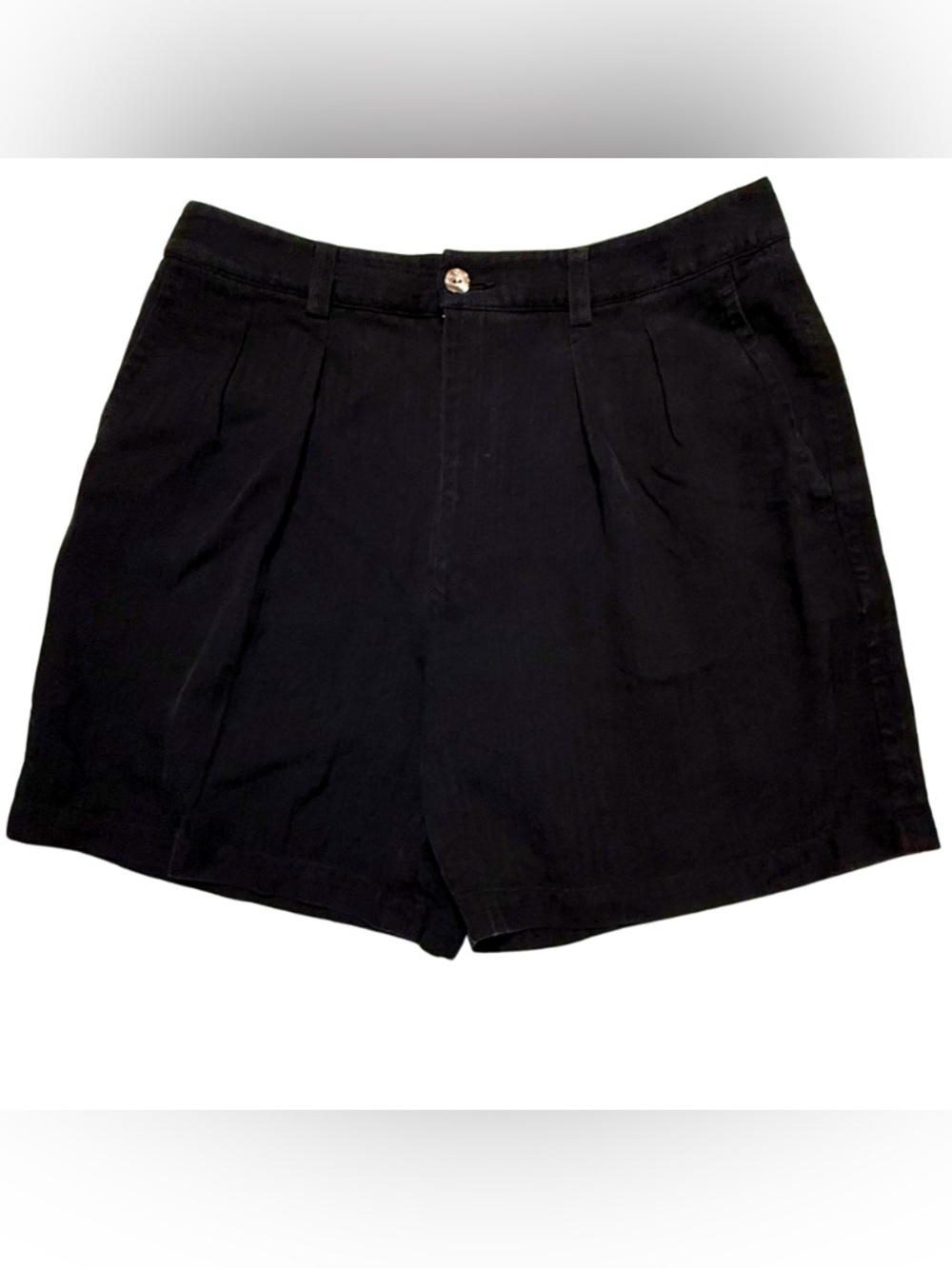 Tommy Bahama Womens Black 100% Silk Pleated Bermuda Shorts Size 8